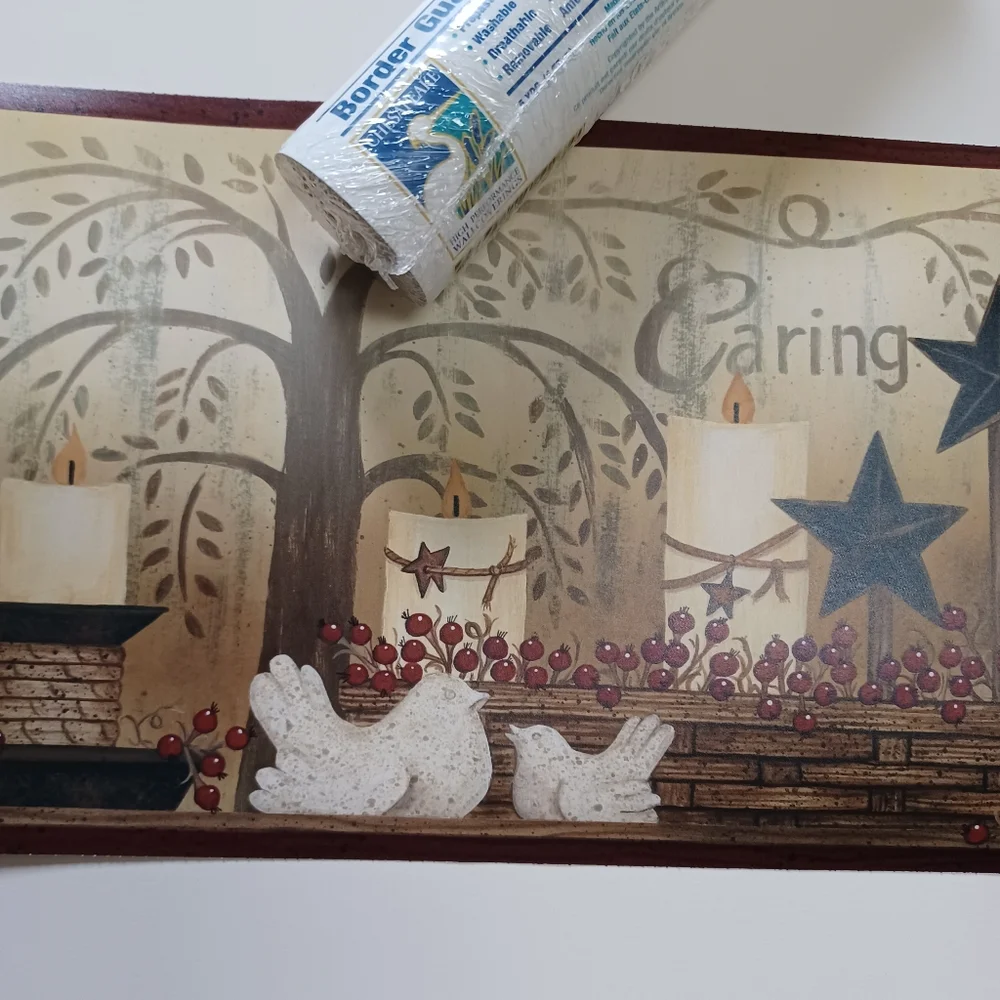 Wallpaper Border Country Caring Candles